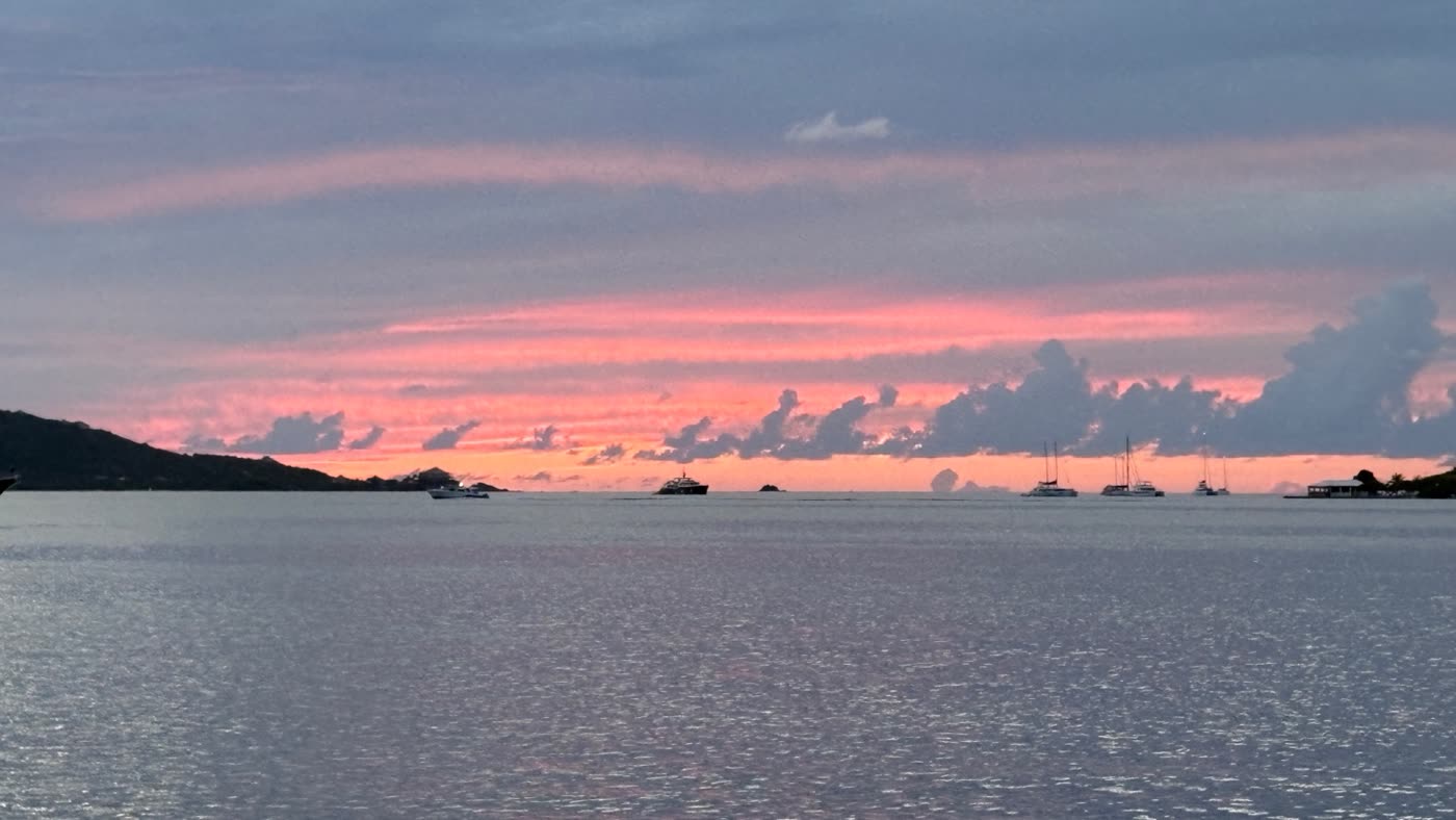 Virgin Gorda Biras Creek: tramonto dalla barca